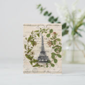 Carte Postale lierre feuille tour eiffel paris (Debout devant)