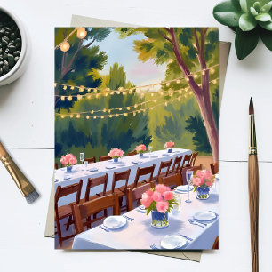Carte Postale Lieu de Mariage Peinture Aquarelle Florale Botaniq