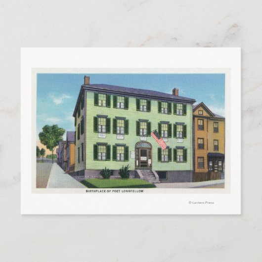 Carte Postale Lieu de naissance du poète Longfellow (Devant)