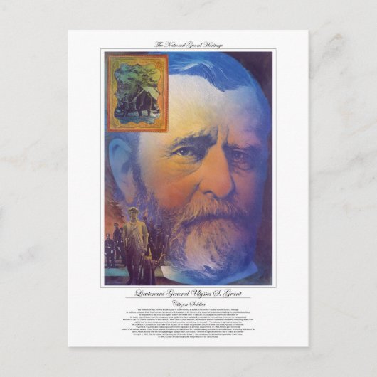 Carte Postale Lieutenant-général Ulysses Grant soldat citoyen (Devant)