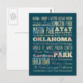 Carte Postale Lieux célèbres de l'Oklahoma, États-Unis. (Devant / Derrière)