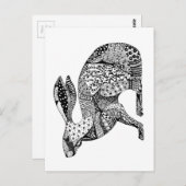 Carte Postale Lièvre accroupi (Devant / Derrière)