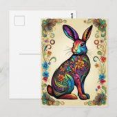 Carte Postale Lièvre de Pâques 5 (Devant / Derrière)