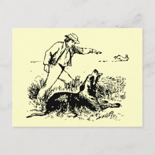 Carte postale Lièvre et Lévrier