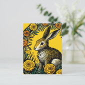 Carte Postale Lièvre et Marigolds (Debout devant)