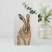 Carte postale Lièvre sauvage Peinture acrylique (Debout devant)