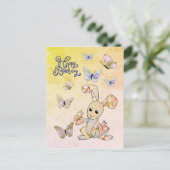 Carte Postale Lièvres et papillons (Debout devant)