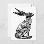 Carte Postale Lièvres se reposants (Devant / Derrière)