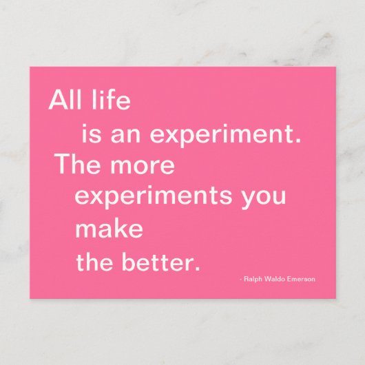 Carte postale Life Experiment Quotable (Devant)