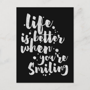 Carte Postale Life Is Better When Smiling - Inspirational Card