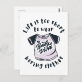 Carte Postale Life is too short to wear boring clothes (Devant / Derrière)