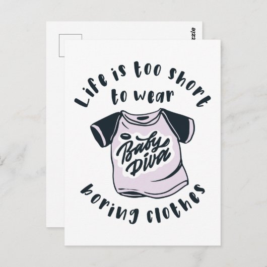 Carte Postale Life is too short to wear boring clothes (Devant / Derrière)