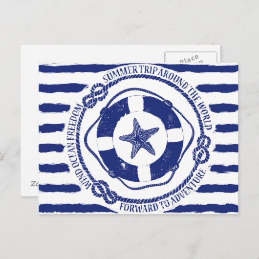 Carte Postale Lifebuoy Et Starfish (Devant / Derrière)