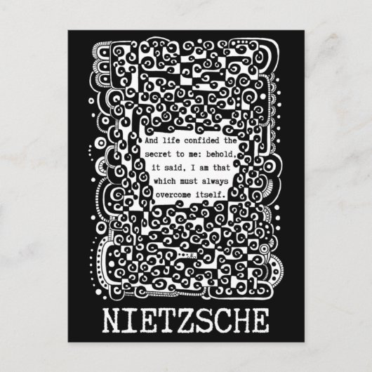 Carte Postale Lifes SECRET citation de Nietzsche (Devant)