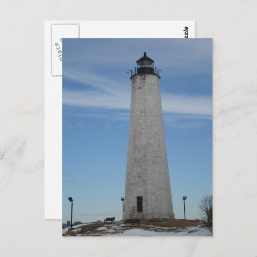 Carte Postale Lighhouse New Haven CT Harbour à cinq miles Point (Devant / Derrière)
