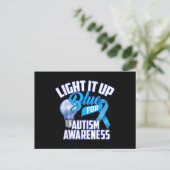 Carte Postale Light It Up Blue For Autism Awareness Gifts Blue R (Debout devant)