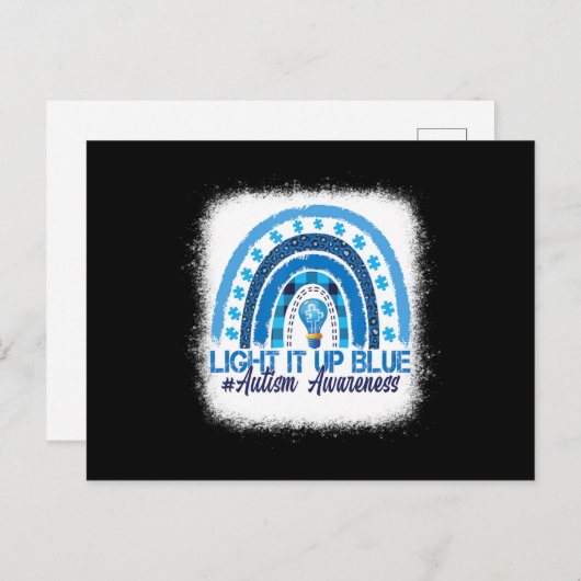 Carte Postale Light It Up Blue Rainbow (Devant / Derrière)