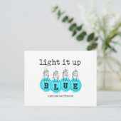 Carte Postale Light It Up Blue Sensibilisation sur l'autisme Pre (Debout devant)