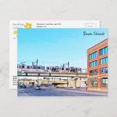 Carte Postale LightRail, I-25, Broadway Station, Denver, CO (Devant / Derrière)