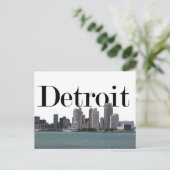Carte Postale Ligne aérienne de Detroit MI avec Detroit dans le  (Debout devant)