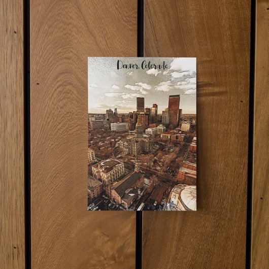 Carte Postale Ligne aérienne minimale Denver Colorado