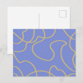Carte Postale Ligne Art : Or sur bleu (Devant / Derrière)