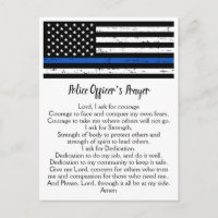Ligne Bleue Mince Drapeau Officier de police Prièr