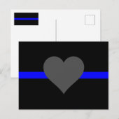 Carte Postale Ligne Bleue Mince - Pour Ceux Qui Servent (Devant / Derrière)