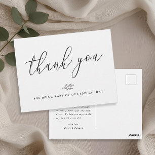 Carte Postale Ligne Botanique moderne Mariage Art Merci