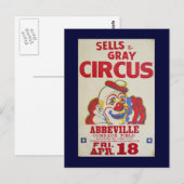 Carte Postale ligne cirque - Ventes et cirque gris - (Devant / Derrière)