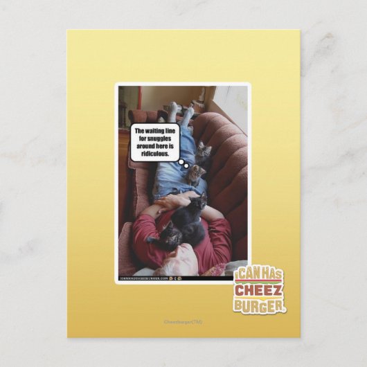 Carte Postale Ligne d'attente pour des câlins (Devant)