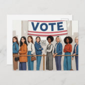 Carte Postale Ligne de vote des femmes (Devant / Derrière)