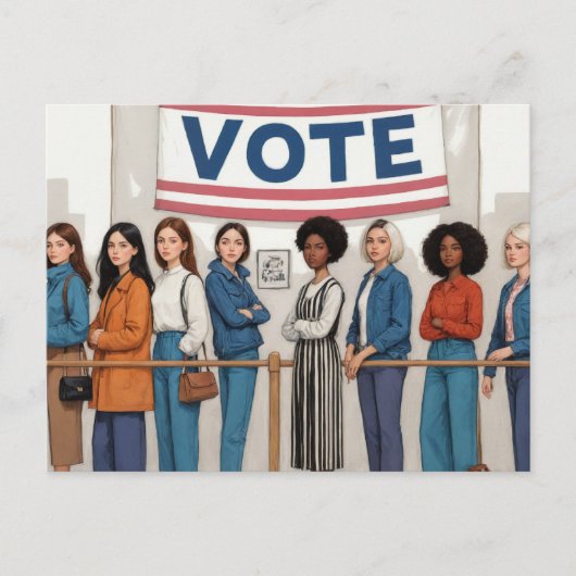 Carte Postale Ligne de vote des femmes (Devant)