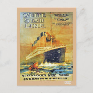 Carte Postale Ligne des étoiles blanches Titanic & publicité oly