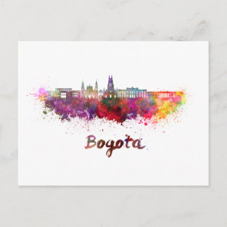 Carte Postale Ligne d'horizon Bogota v2 en aquarelle