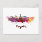 Carte Postale Ligne d'horizon Bogota v2 en aquarelle (Devant)
