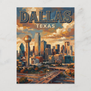 Carte Postale Ligne d'horizon de Dallas Texas