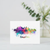 Carte Postale Ligne d'horizon de Houston en aquarelle (Debout devant)