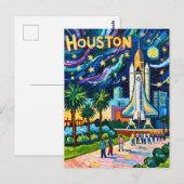 Carte Postale Ligne d'horizon de Houston Space Center Rocket Van (Devant / Derrière)
