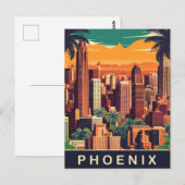Carte Postale Ligne d'horizon de Phoenix, Voyage (Devant / Derrière)