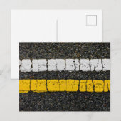 Carte Postale Ligne double jaune blanc (Devant / Derrière)