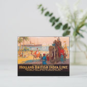 Carte Postale Ligne indienne, propriétaire sur éléphant près de  (Debout devant)