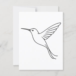 Carte Postale Ligne minimaliste d'oiseau de mer Art en vol