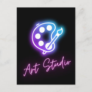 Carte Postale Ligne Neon Art Studio