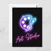 Carte Postale Ligne Neon Art Studio (Devant / Derrière)