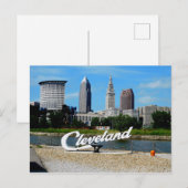 Carte Postale Ligne Skyline classique Cleveland River (Devant / Derrière)
