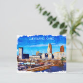 Carte Postale Ligne Skyline Cleveland Ohio (Debout devant)