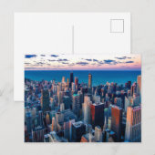 Carte Postale Ligne Skyline de Chicago Illinois City (Devant / Derrière)