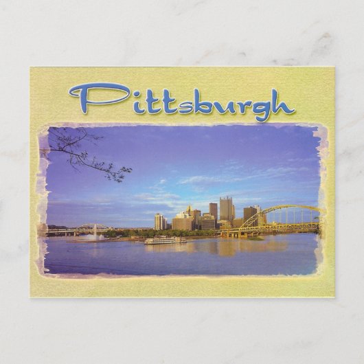 CARTE POSTALE LIGNE SKYLINE DE PITTSBURGH (Devant)