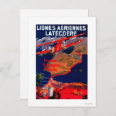 Carte Postale Lignes Aeriennes Latecoere Poster vintage (Devant / Derrière)